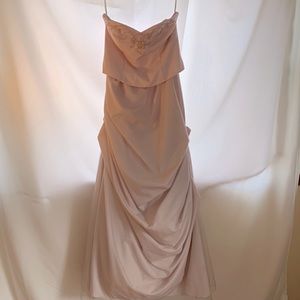 David’s Bridal Champaign strapless gown. Size 12